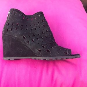 Via Spiga Peep Toe Wedge Bootie